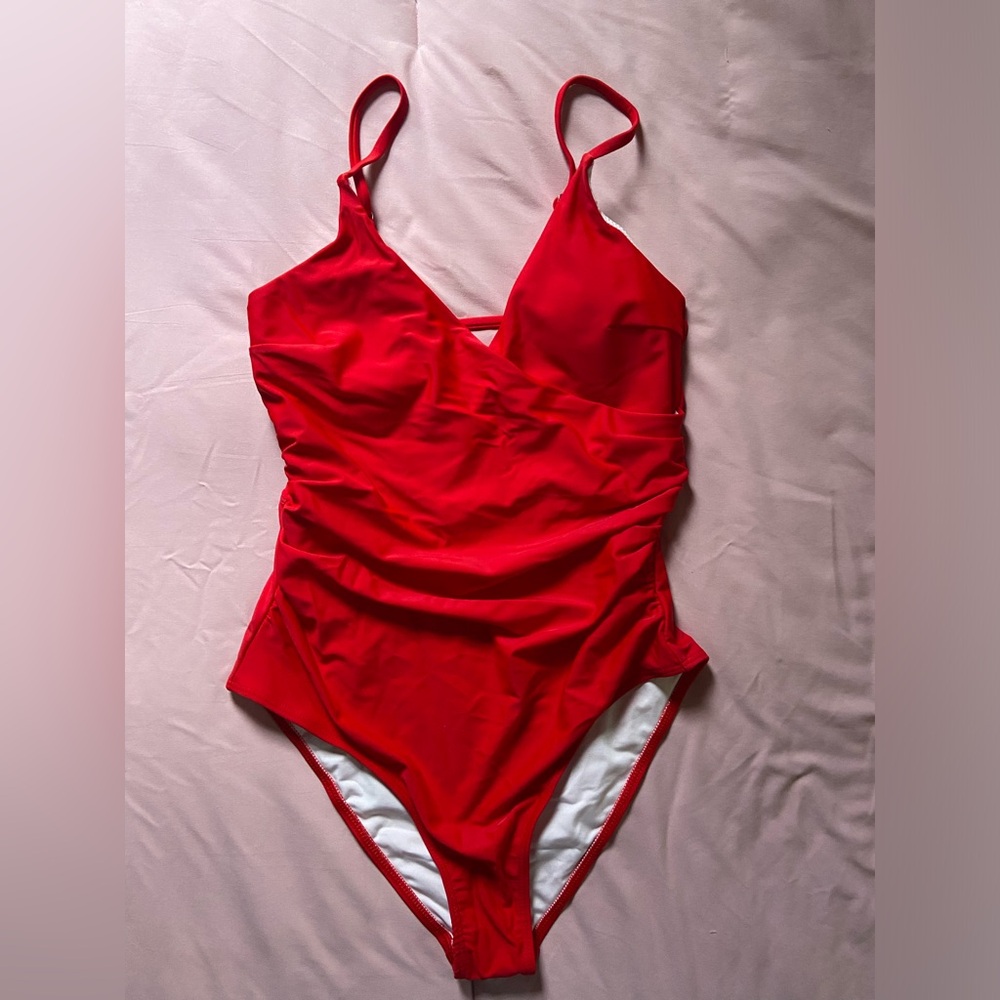 Vibrant Red One Piece Swimsuit